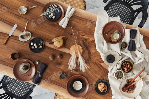 Preview: Stylish interior design of dining room