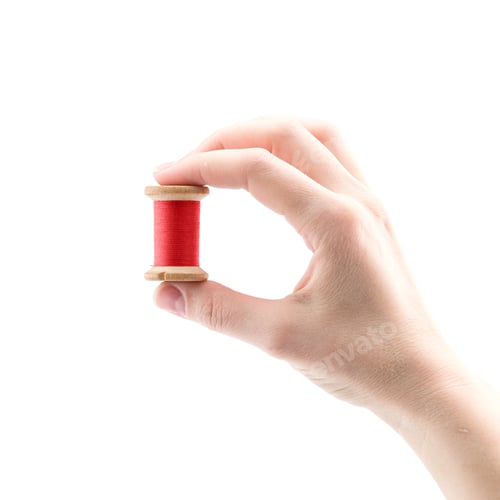 Preview: Colorful Spool sewing threads on white background