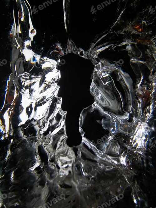 Preview: Vertical closeup shot of a cracked ice surface