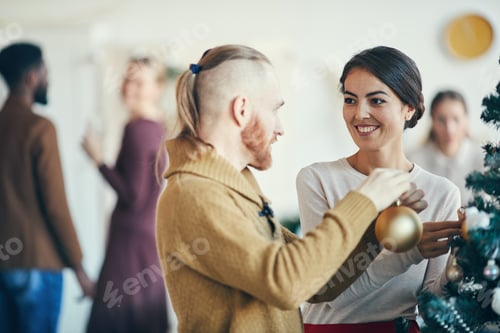 Preview: Couple Admiring Christmas Decor