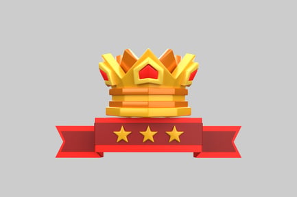 Preview: Crown with gold coins and banner