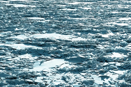Preview: The Textured Splinters And Pieces Of Broken Ice Of Frozen Water And Snow In The Nature For An