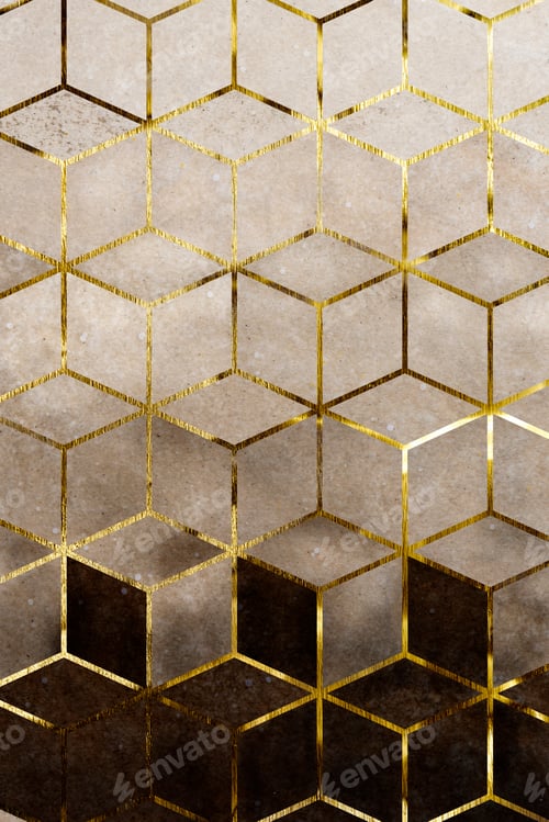 Preview: Abstract brown cubic patterned background