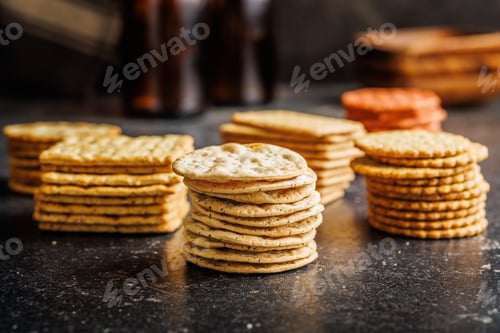 Preview: Pile of Crackers on Kitchen Counter