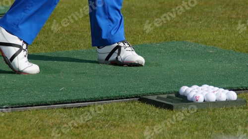 Preview: Golfer Hitting Golf Shot with Club on the Course. Hit the ball Golf
