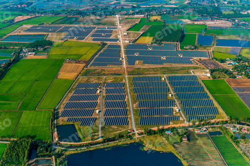 Preview: Solar farm, solar panels photo from the air