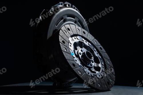 Preview: Automobile part - brake rotors against black background