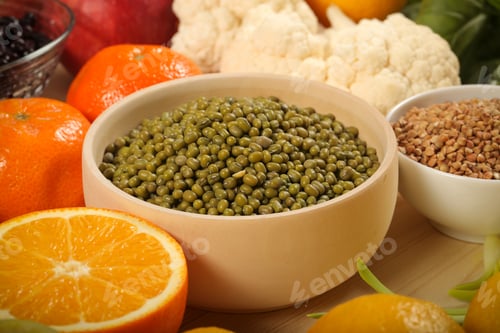 Preview: Different Fruits And Vegetables Are On The Table