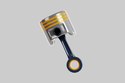 Preview: Chrome piston with connecting rod