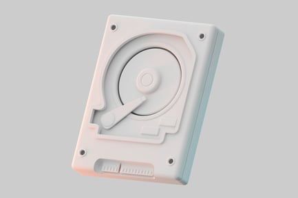 Visualização: Design de disco rígido monocromático