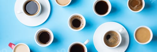Preview: Creative flat lay with assortment of coffee cups