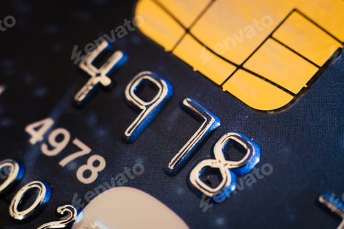 Preview: Details of a credit card numbers and chip