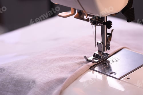 Preview: The process of sewing on a sewing machine.