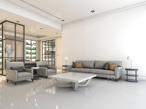 Modern Living Room Interior with Contemporary Furnishings