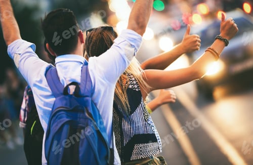 Preview: Young People Giving Thumbs Up in the City