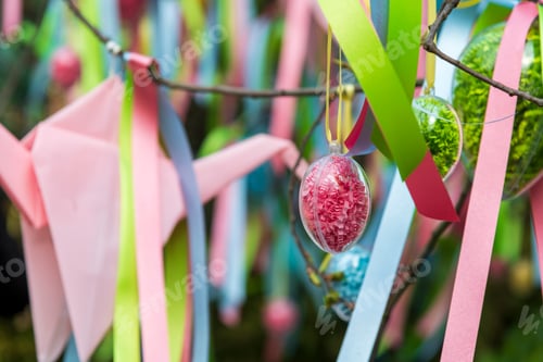 Preview: Easter holiday decorations on tree