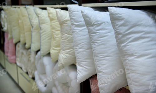 Preview: Lots of soft down white pillows convenient for a pleasant sleep