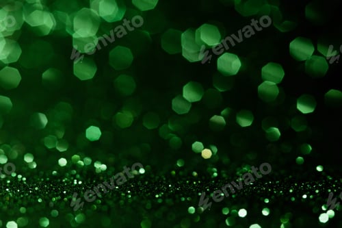Preview: Abstract bokeh dark green with light background.Green x mas color night light elegance,smooth.