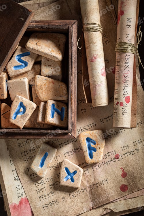 Preview: Extraordinary runestones omen based on futhark alphabet