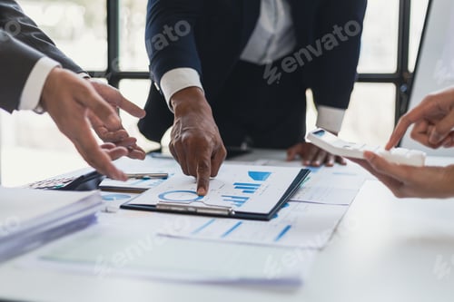 Preview: Business consultant meeting is discussing strategy analysis and business planning.
