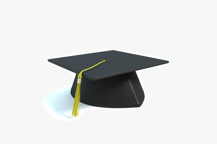 Preview: Classic Black Mortarboard with Gold Tassel