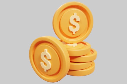 Preview: Stack of yellow coins with dollar sign.