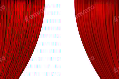 Preview: red theater curtain that dropped down as a straight line. Background for inserting text, empty space