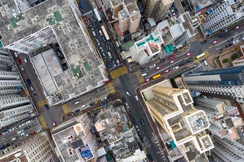 Preview: Sham Shui Po, Hong Kong 06 May 2019: Hong Kong downtown city from top