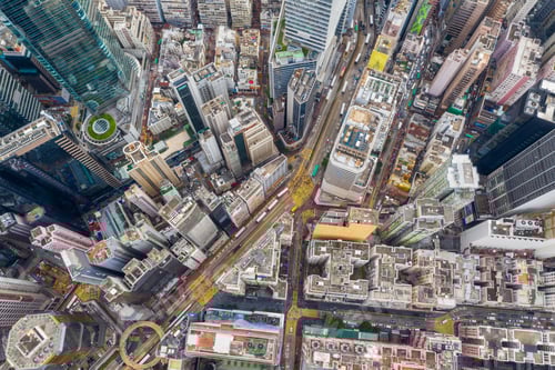 Preview: Causeway Bay, Hong Kong 01 June 2019: Top view of Hong Kong city