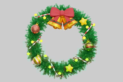 Preview: Festive Christmas Wreath With Ornaments And Bells