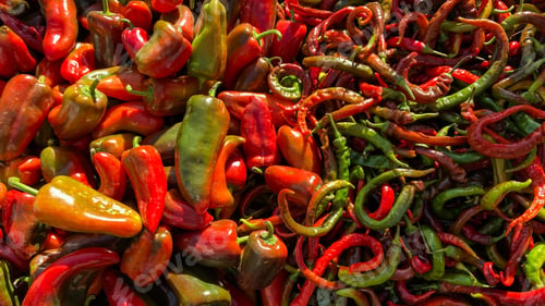 Preview: a closeup of a pile of organic colored chili