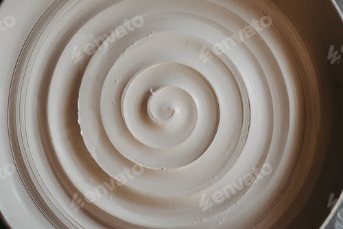 Preview: A beautiful spiral, a helical line on a clay surface