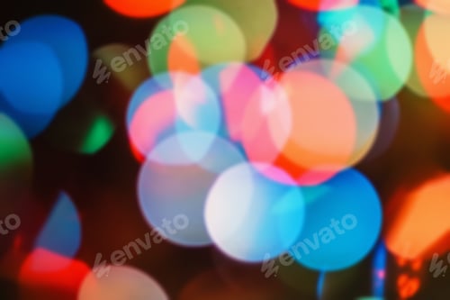 Preview: Background Abstract- Bokeh Blurry. Defocused- Festive Party. New Year- Beautiful Spark.