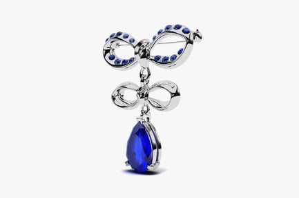 Preview: Silver pendant with tear-shaped gemstone and symmetrical design