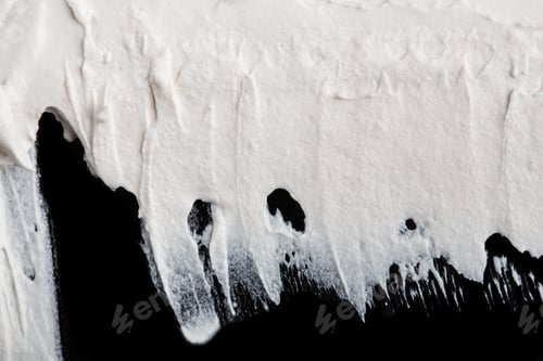 Preview: Structural Plaster White On A Black Background. White Cream. Paint Smear. Plasticine