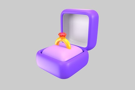 Preview: Engagement ring in purple box