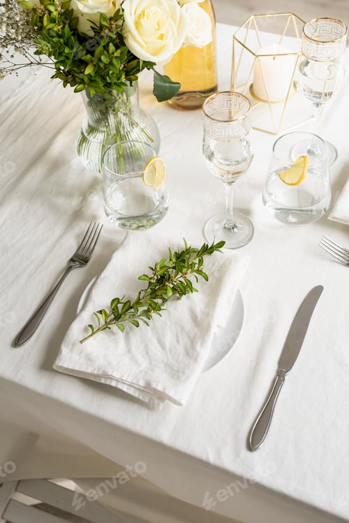 Preview: beautiful table setting for romantic dinner for two