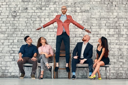 Preview: Successful team leader manager, CEO, market leader and another business leading concepts. Standing