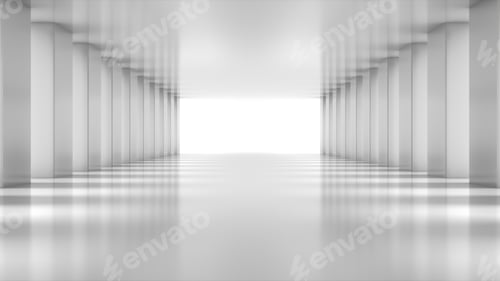 Preview: White Clear Modern Architecture Hall.