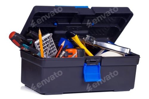 Preview: box with tools on white