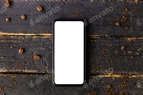 Preview: Mobile phone mock up and coffee .Composition for coffee shop and coffee