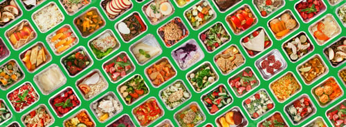 Preview: Restaurant food delivery. Set of foil containers with tasty healthy meals