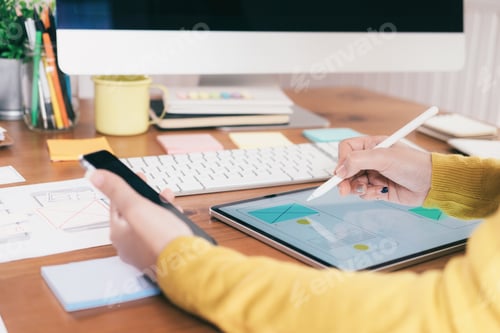 Preview: Computer software developer designing user interface.