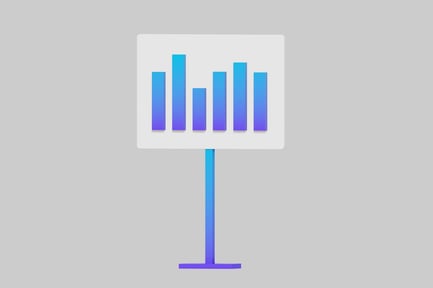 Preview: Graphical bar chart presentation sign