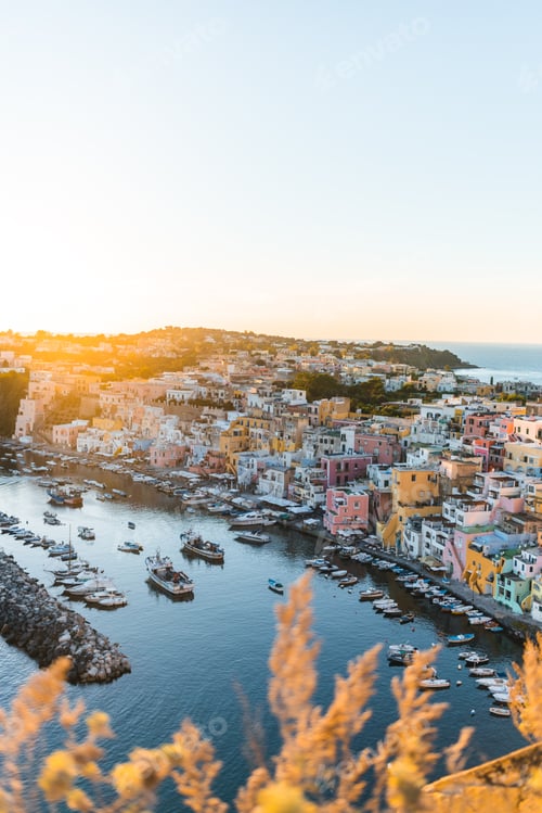 Preview: Aerial view of the port of Procida