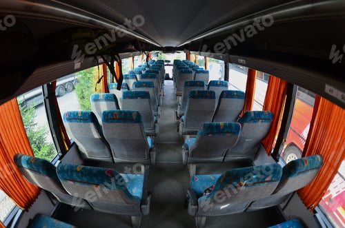 Preview: Interior of the tourist bus for excursions and long trips
