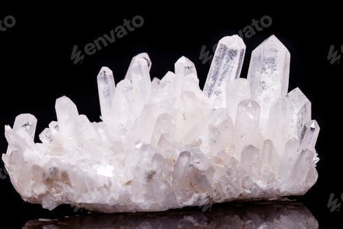 Preview: Macro Mineral Stone Rhinestone in Crystals on a Black Background