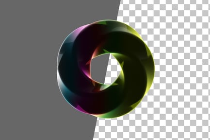 Preview: Twisted Ring Neon Abstract 3D Icon
