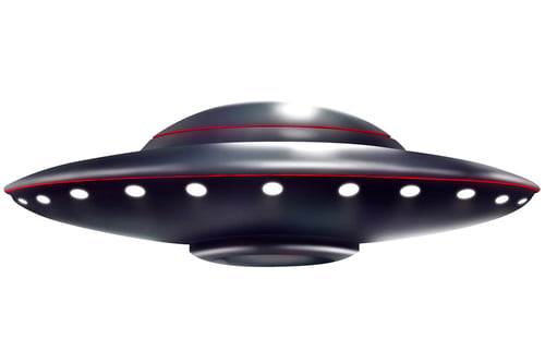 Preview: UFO. Alien spaceship on white background, illustration