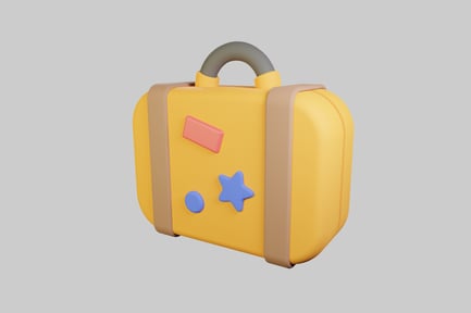 Visualização: Mala de viagem de desenho animado com adesivos